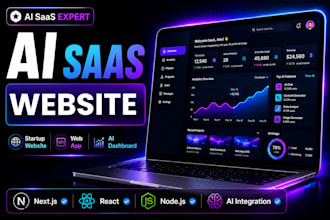 build an ai saas website, startup website and web app