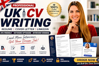 write ats UK CV, resume, cover letter optimize linkedin profile CV writing