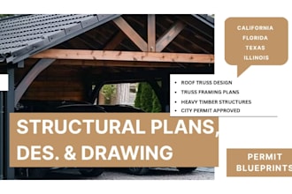 design roof truss, truss framing plan, timber structure for city permit