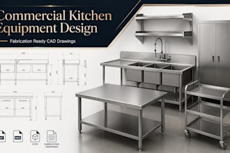 design commercial kitchen stainless steel equipment for fabrication