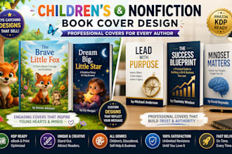 design children book cover, self help, business book covers for amazon KDP