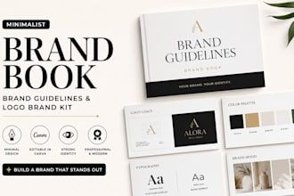 design minimalist canva brand book brand guidelines brand board logo brand kit