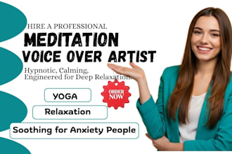 record guided hypnotic meditation female voice over for sleep and mindfulness