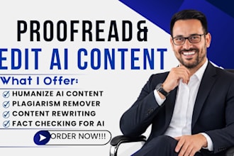 humanize ai text, evaluate, edit ai content, proofread novel and format for KDP