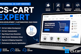 do cs cart customization addon development bug fixing, and marketplace set