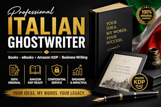 ghostwrite your italian business book, nonfiction ebook, memoir and amazon KDP