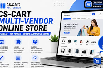 develop cs cart multivendor online store fix addon build ecommerce website store