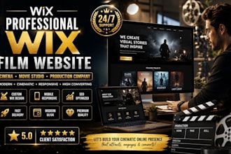 design incredible wix website, film website, cinema website for your company