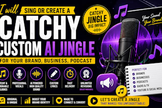 sing or create a catchy custom ai jingle lyrics for your brand business, podcast