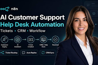automate n8n ai customer support helpdesk ticket workflow automation ai chatbox