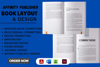 do affinity publisher, book formatting, workbook journal design, ms document