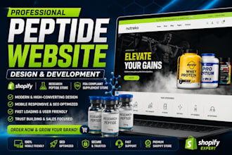 design a peptide website peptide store supplement website sarms shopify store