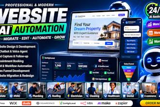 design a website and ai automation for real estate hvac plumbing roofing