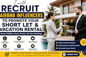 recruit airbnb influencers to promote your short let and vacation rental