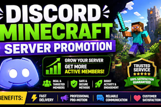 discord server promotion, minecraft promotion, fivem, gaming server growth
