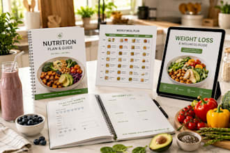design professional nutrition plan, meal guide and weight loss ebook