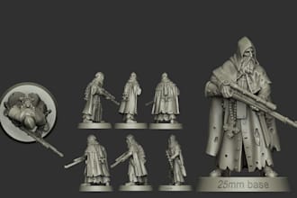 sculpt custom warhammer 40k dnd trench crusade grimdark miniatures stl 3d print