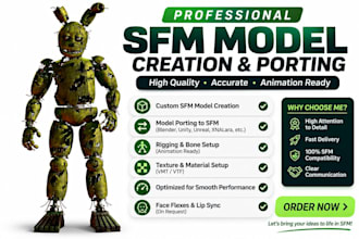 create, edit and port sfm model, convert to sfm, sfm animation, custom sfm model