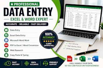 do data entry, PDF conversion and typing