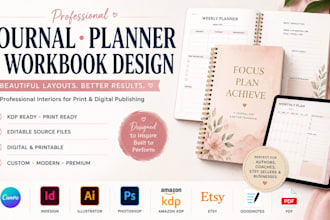journal planner workbook canva ebook digital planner amazon KDP interior