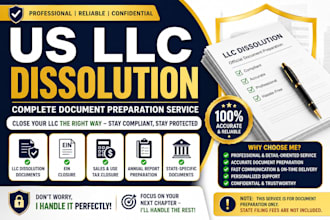dissolve llc, close llc, close ein and file US llc dissolution