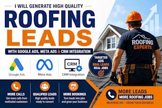 set up google ads, meta ads and CRM integration for roofing leads