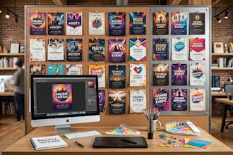 design banner, program event flyer logo, church flyer