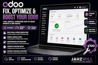 install configure and fix odoo website and erp issues