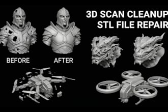 fix, modify stl file, repair stl print file 3d mod for high quality 3d printing
