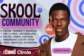 setup skool online community skool course creation skool community manager