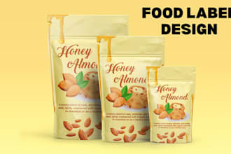 design professional food, pouch, and product labels design