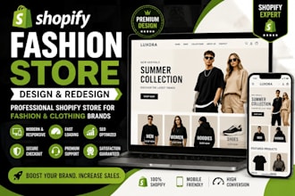 design shopify fashion store and clothing store