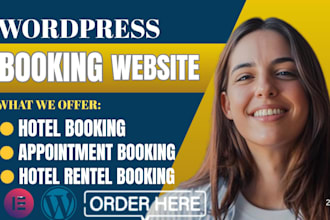 design wordpress booking website, hotel booking and redesign wordpress booking