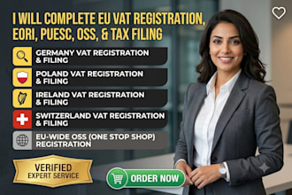 provide vat registration, filing for poland, germany, ireland, and switzerland