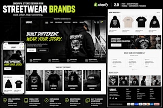 design a shopify store for streetwear clothing brands