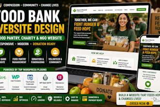 design responsive food bank website food pantry charity ngo donation website