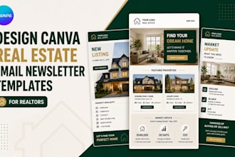 design canva real estate email newsletter templates for realtors in canva