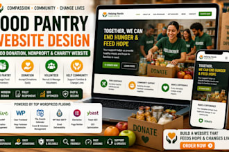 design food pantry website, food donation nonprofit charity website
