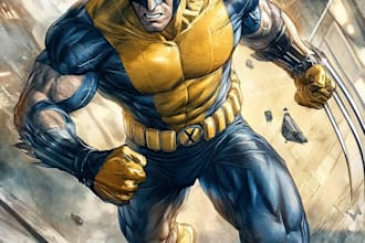 create retro superhero characters and comic art