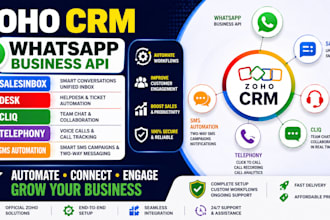 zoho crm whatsapp business api salesinbox desk cliq telephony sms automation