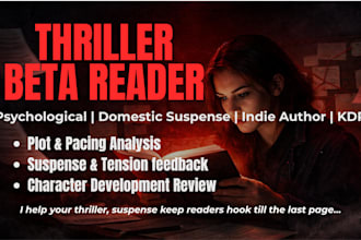 beta read psychological medical thriller critique domestic suspense novel KDP