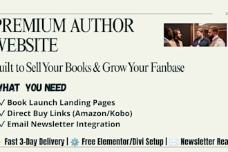 design a responsive author website for writers and books