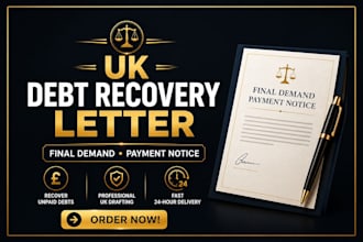 draft a UK debt recovery letter final demand or payment demand notice
