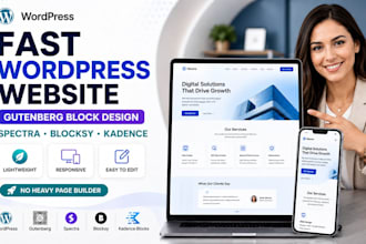 build wordpress website using spectra, blocksy, gutenberg block, kadence block