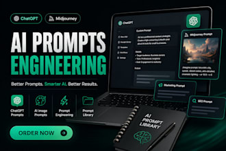 create chatgpt prompts, midjourney prompts and custom ai prompt engineering