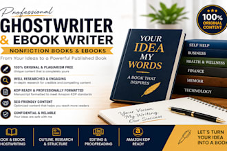 german ebook ghostwriter ghost book writer, nonfiction book writer, amazon kdp
