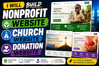 build donation website, nonprofit website, church website