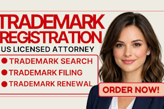 be your US licensed trademark attorney for uspto trademark registration