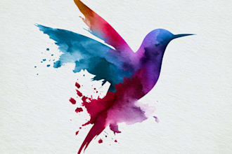 design a handrawn watercolor logo