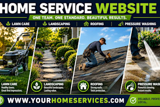 create lawncare, gardening, landscape, roofing and pressure washing website